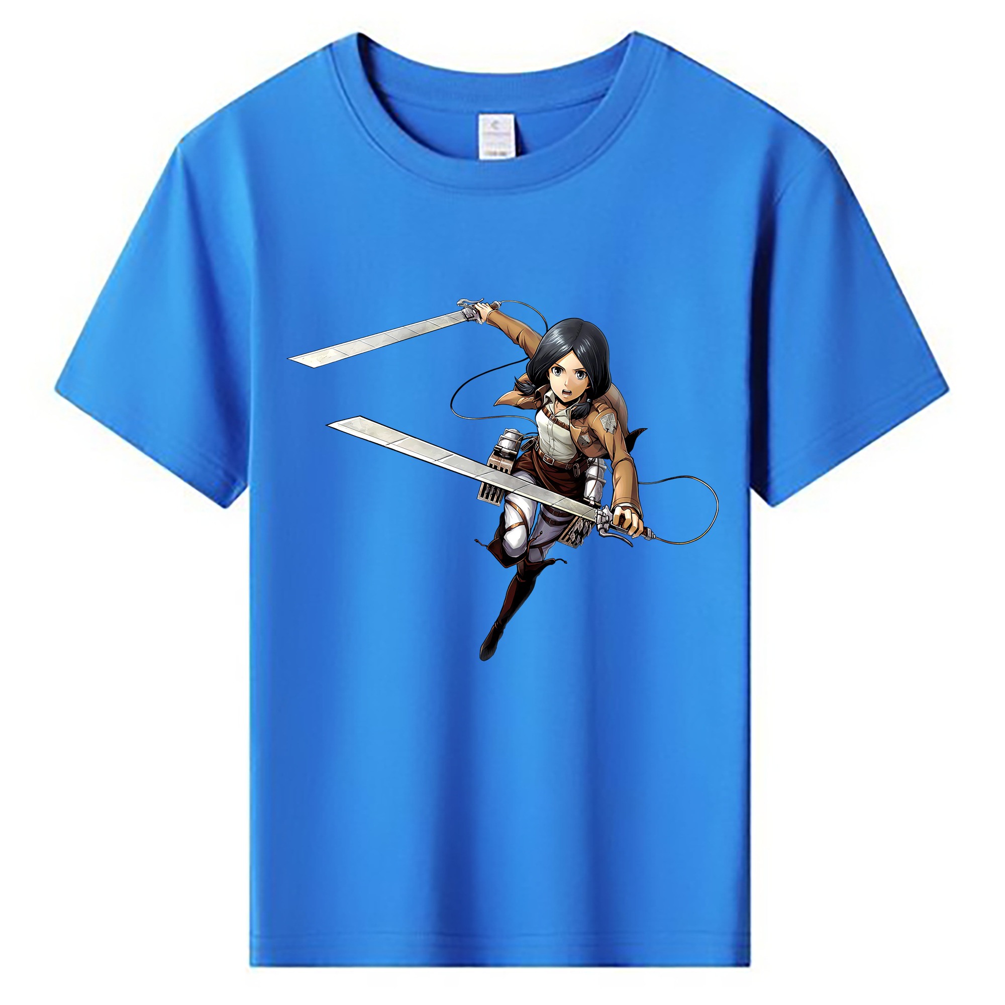 （画像用） 進撃の巨人 ミカサ·アッカーマン Attack on Titan Mikasa Ackerman 綿100％キッズTシャツ（フロントプリント）